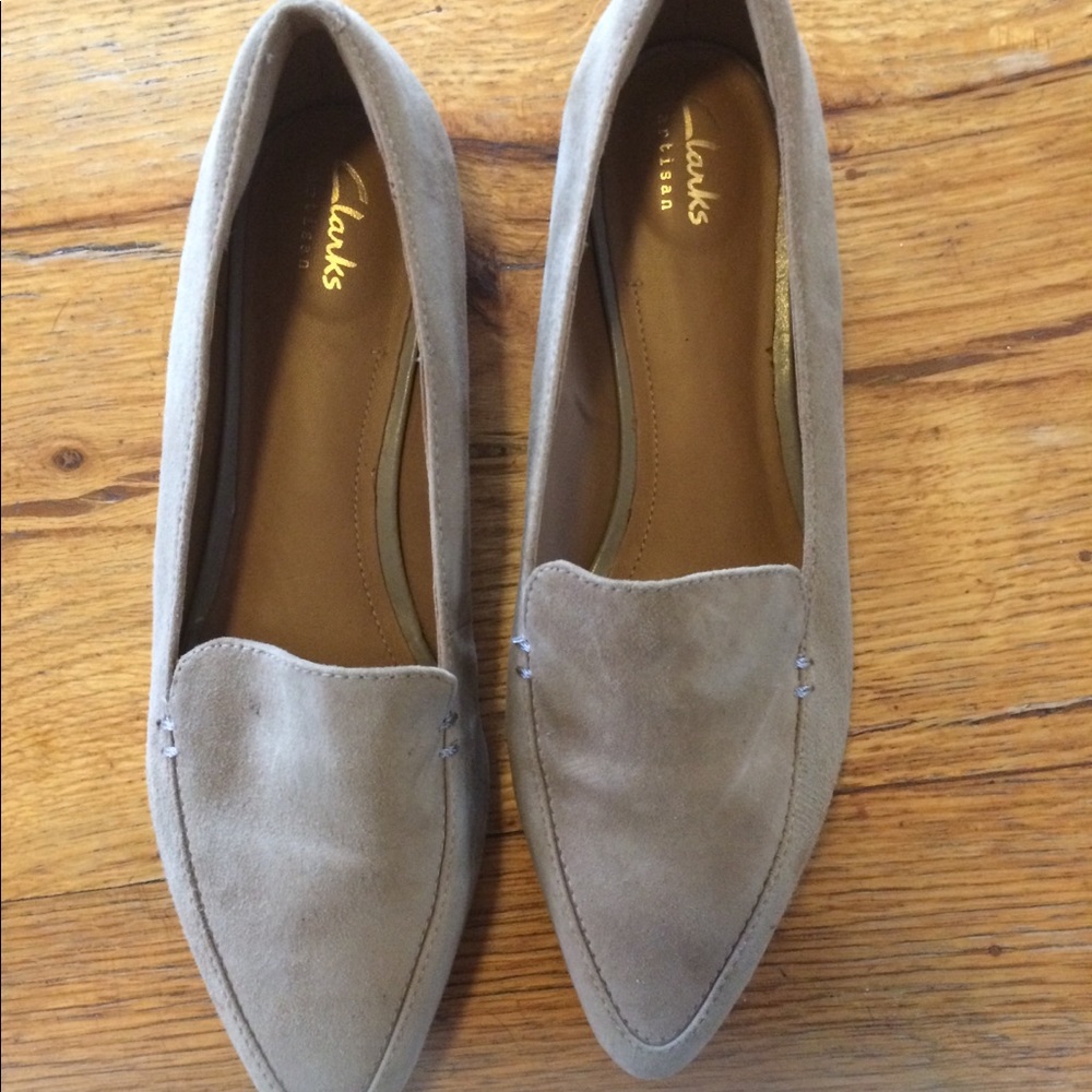 Shoes, Clark’s, size 8, suede, beige